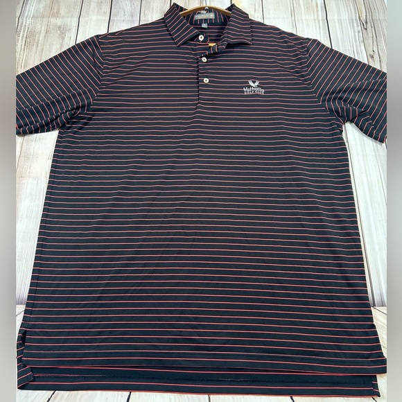 Peter Millar Black/Red Polo w/ Valhalla Golf Club Embroidered Logo- Size XL - Picture 5 of 9